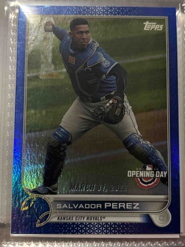 2022 Topps Opening Day Salvador Perez Blue Foil Baseball Card