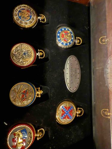 Heroes of the Confederacy Commemorative Miniature Pocket Watch/Fob Set