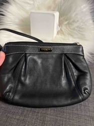 Coach Gathered Leather Wristlet