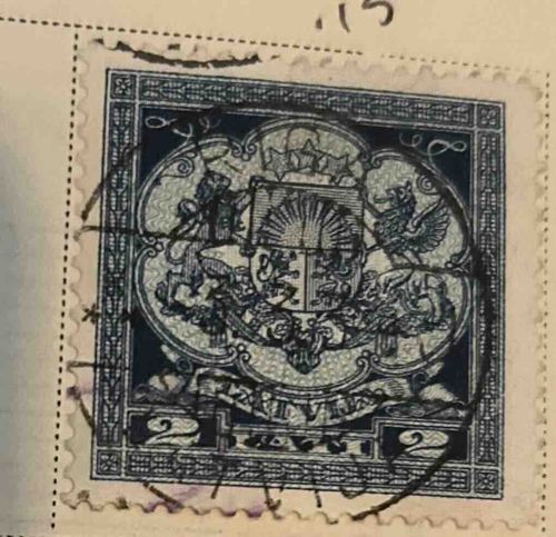 Latvian 2 Kapiku Provisional Postal Stamp