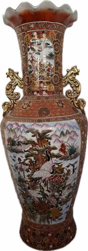 Large Chinese Famille Rose 'One Hundred Cranes' Vase