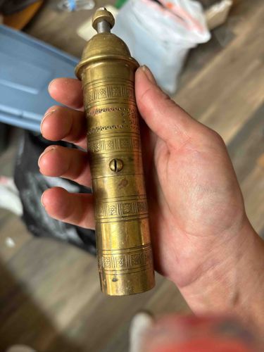 Vintage Greek Brass Manual Coffee Grinder