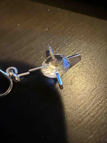 Faceted Crystal Charm or Pendant with Metallic Prongs