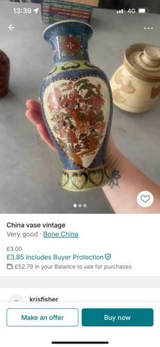 Vintage Chinese Polychrome Decorative Vase