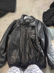 Avirex Black Leather Bomber Jacket