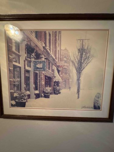 Framed Winter Street Scene Print