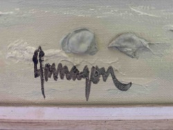 Painting detail with artist's signature