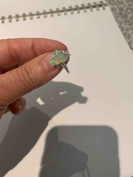 Opal and Accent Stone Cluster Stud