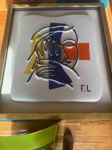 Abstract Face Relief Sculpture titled 'F.L.'