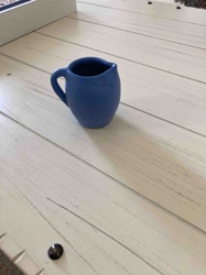 Matte Blue Ceramic Creamer Pitcher