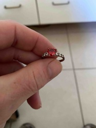 Ring with Red Stone and Accent Stones