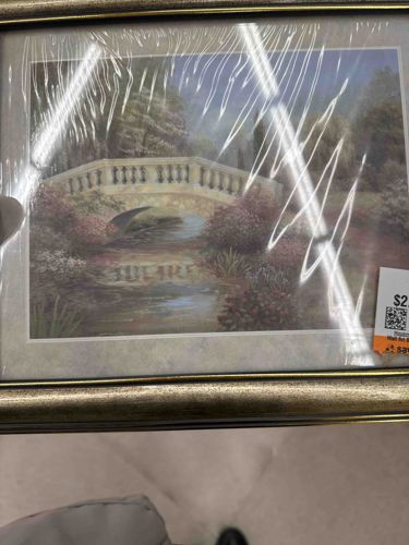 Framed Thomas Kinkade 'Sweetheart Bridge' Lithograph Print