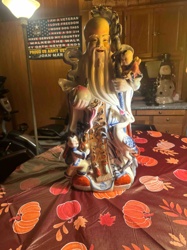 Chinese Porcelain Fukurokuju Figurine with Children