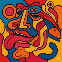 Abstract Psychedelic Face Portrait