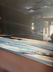 Abstract Landscape Print in Silver Frame