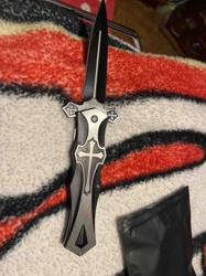 Gothic Cross Spring Assisted Folder Knife