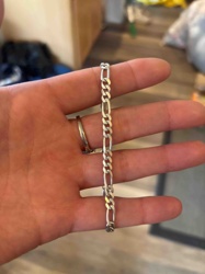 Sterling Silver Figaro Chain Bracelet