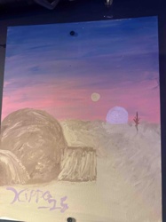 Tatooine Sunset Landscape Painting