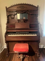 Antique W. W. Kimball Chicago Reed Organ with Stool
