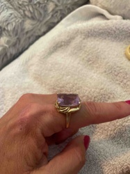 Large Amethyst and Gold Cocktail Ring