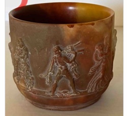 Horn Carved Beaker with Classical Figures