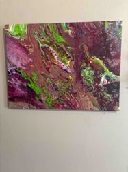 Abstract Poured Acrylic Painting on Canvas