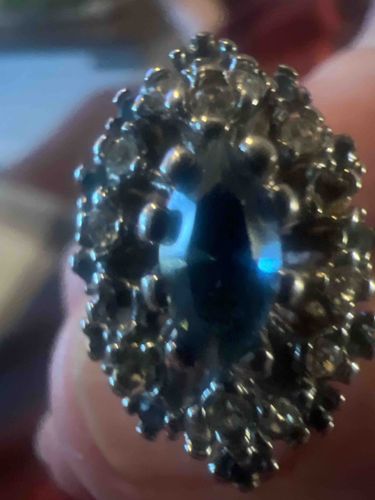 Oval Cluster Cocktail Ring with Marquise-Cut Center Gemstone