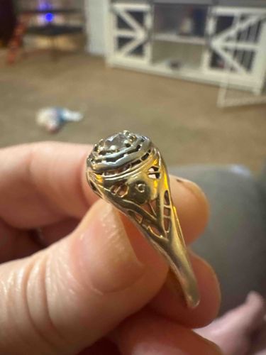 Vintage Filigree Diamond Solitaire Ring