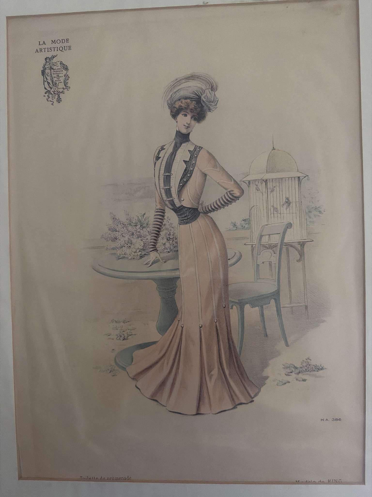 Submitted photo of Edwardian-style fashion plate print marked 'La Mode Artistique'