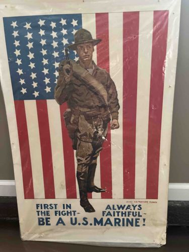 World War I 'First in the Fight' US Marine Corps Recruitment Poster