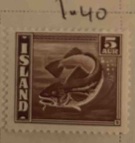 Iceland 5 Aur Fish Stamp