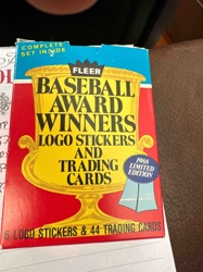 Fleer 1988 Baseball Award Winners Logo Stickers and Trading Cards Box