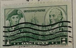 1 Cent US Postage Stamp, John Paul Jones and Isaac Hull