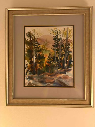 Douglas Johnson Watercolor Landscape: Forest Path