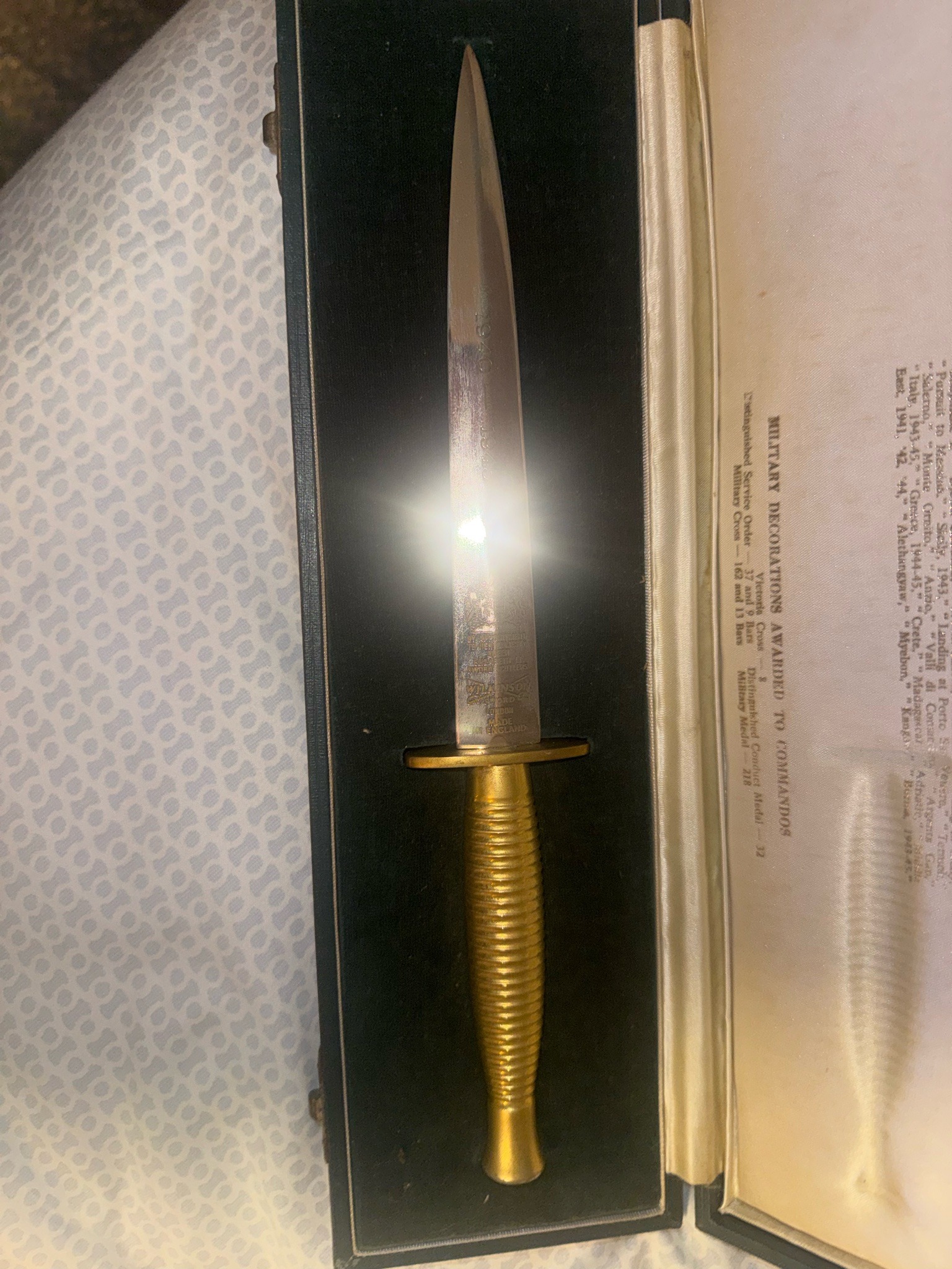 Submitted photo of Fairbairn-Sykes Commando Dagger, attributed to Wilkinson Sword (not authenticated)