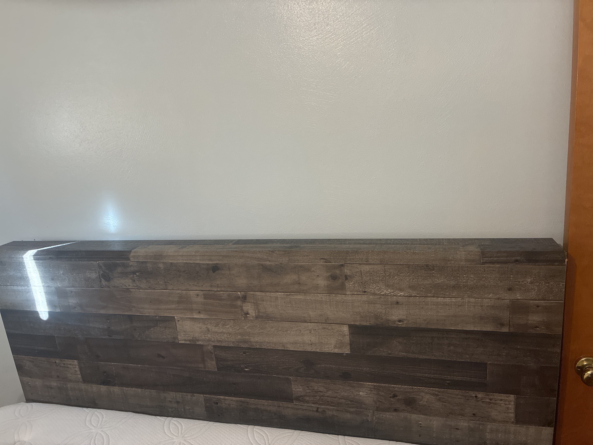 Submitted photo of Rustic wooden headboard