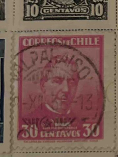 Chile 30 Centavos Postage Stamp (José Manuel Balmaceda)
