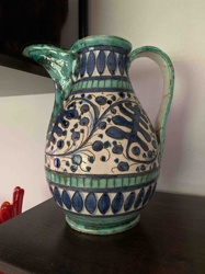 Majolica Style Ceramic Pitcher