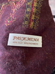 Pashmina Shawl (Burgundy with Woven Pattern)