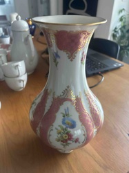 Porcelain Decorative Vase with Floral and Gilt Accents