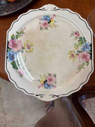 Vintage Floral Scalloped Serving Platter