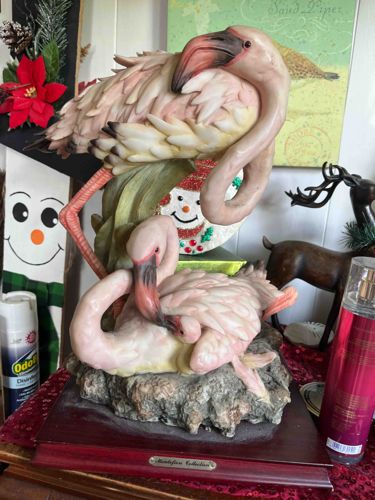 Two Flamingos Sculpture