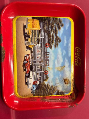 Vintage Coca-Cola Diner Scene Serving Tray