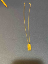 Gold Necklace with Egyptian Cartouche Pendant