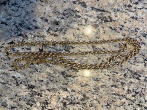Vintage Chanel Gold-Tone Rope Chain Necklace
