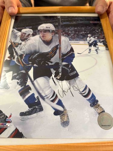 Framed Autographed Chris Clark Washington Capitals Action Photo