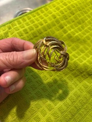Gold-Toned Rhinestone Brooch