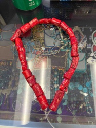 Red Coral Branch Bead Strand