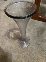 Clear Glass Ruffle-Rimmed Bud Vase