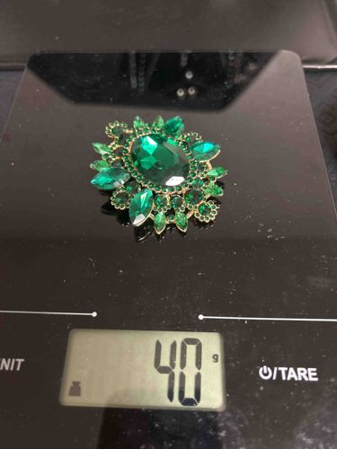 Emerald Green Rhinestone Brooch